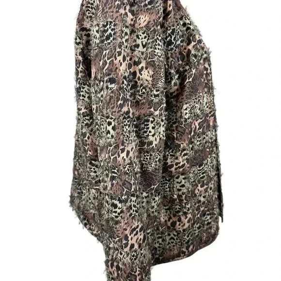 NWT Chico’s silk animal print open front jacket size 2/large-12 - Picture 5 of 10